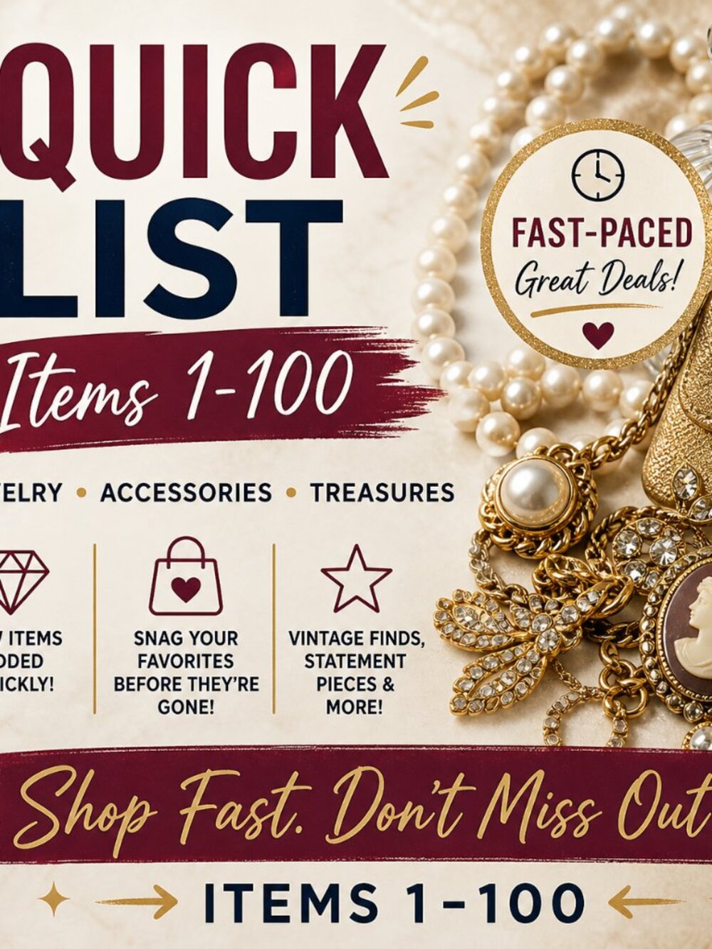 LIVE SHOW CLAIM ITEM 001 - 100 – READ DESCRIPTION – ALL SALES FINAL